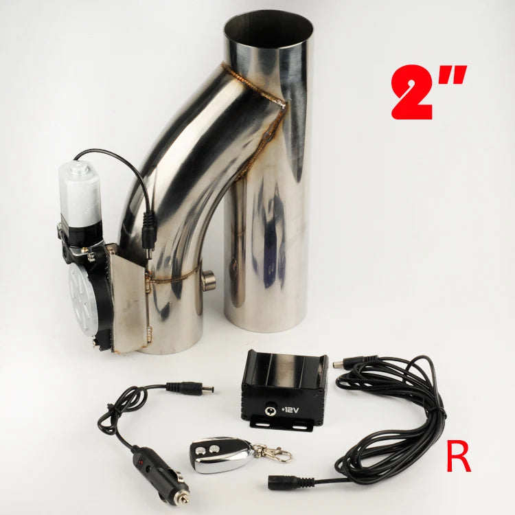 Electric exhaust cutout valve detail with electric servo motor
