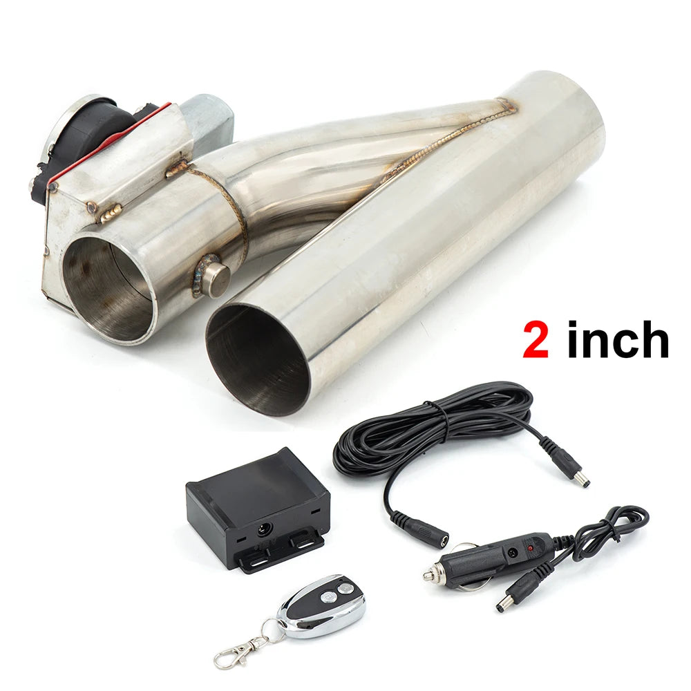 Stainless steel electric exhaust cutout valve with wireless remote control unit